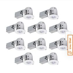 4 in. White Dimmable Can Recessed New Construction and Remodel Lighting Kit (10-Pack)