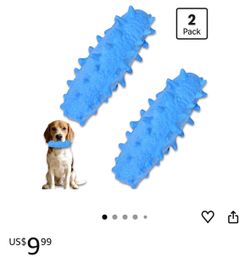 Paquete de 2 juguetes masticables para perros, juguetes resistentes para dentición de cachorros, juguetes de goma espumosa suave para razas pequeñas y