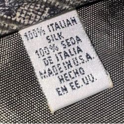 ITALIAN SILK CHROMA TIE MENS ONE SIZE GRAY WOVEN PLAID GEOMETRIC MADE IN THE USA