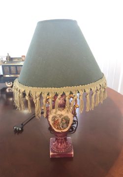 Antique hand painted 22k gold working lamp