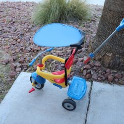 smarTrike Zoom Kids 4 in 1 Tricycle Push Bike, Adjustable Trike Ride On Toy for Baby, Toddler, and Infant Ages 15 Months to 3 Years, Red