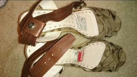 Authentic Coach Espadrille Wedge Heels