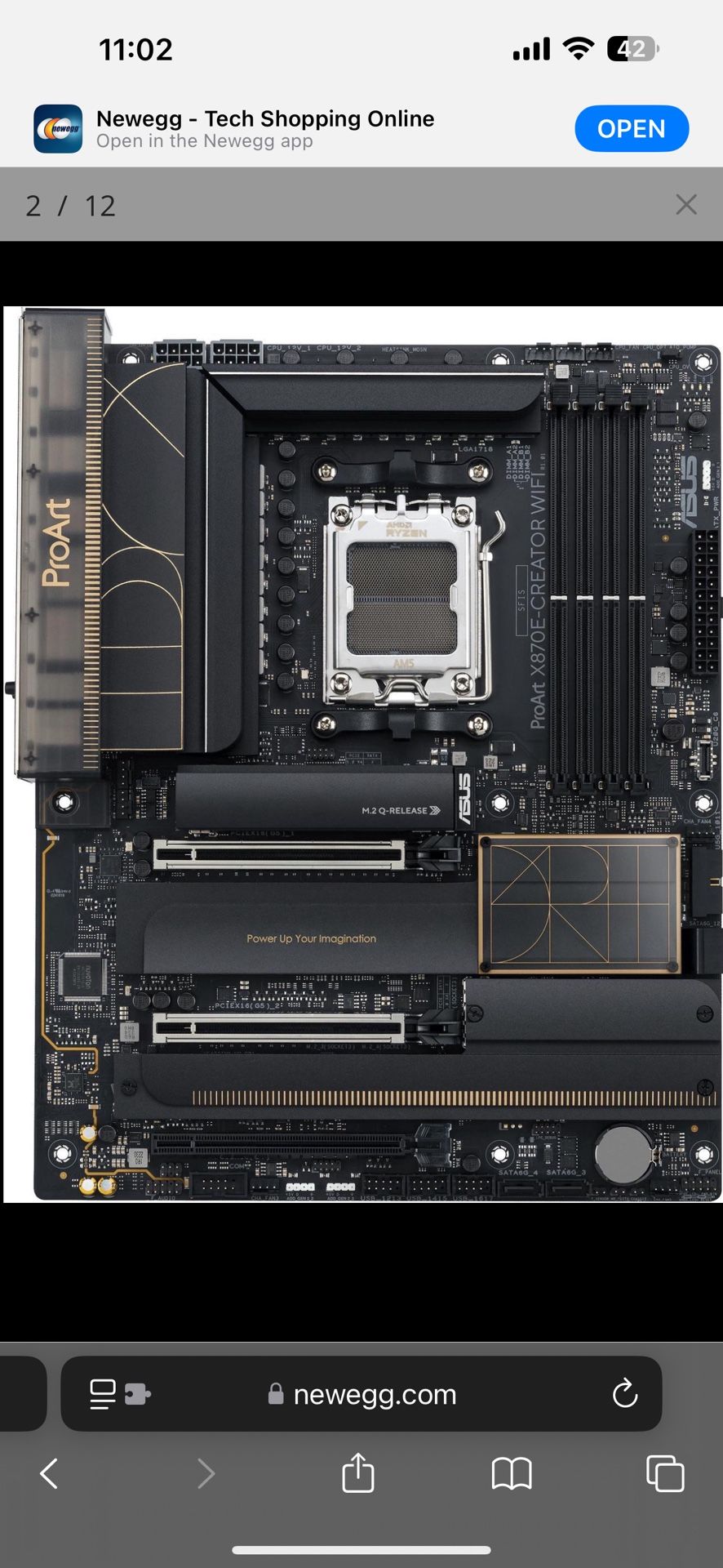 ASUS Proart 870E-Creator WIFI AMD AM5 Motherboard