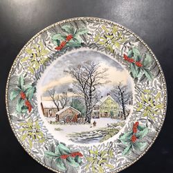 N. Currier Winter Scenes Collector Plate Adams China England