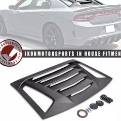 Fits 11-22 Dodge Charger Ikon V2 Style Rear Window Louver Sun Shade Cover ABS