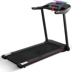 Foldable Treadmill Portable Treadmill with Voice Control Bluetooth Connectivity 7.5 MPH 12 Pre-Set Training Programs Large LCD Monitor for 