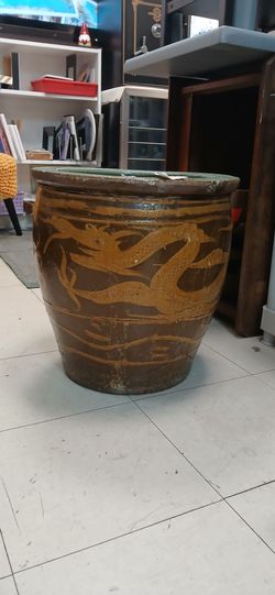 Large Antique Chinese Egg Pot Planter