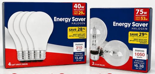 Energy saver halogen lightbulbs