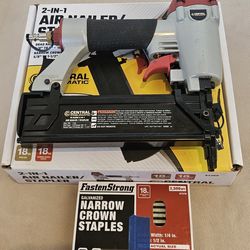 Central Pneumatic 18 Gauge 2-in-1 Air Nailer/Stapler