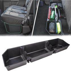 Rear Under Seat Storage Box Compatible with 2015-2024 Ford F150 SuperCrew Cab & Crew Cab, 2017-2023 Ford F250/F350/F450/F550 Super Duty & Cre