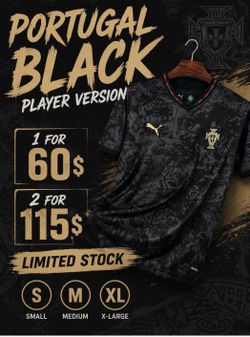 Portugal black World Cup jerseys