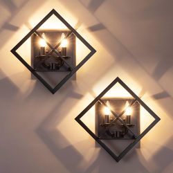 2 PACK Wall Sconces Indoor Light Fixtures 18" Black Farmhouse Bathroom Bedroom Hallway