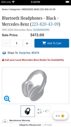 Mercedes Benz Bluetooth headphones