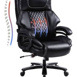 500lbs Big and Tall Office Chair Executive Office Chair with Wide Spring Seat High Back PU Leather