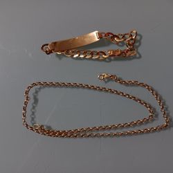 Bracelete And Necklace Gold 18 K
