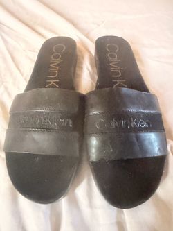 Calvin Klein Black Slide Sandals