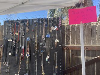 Total 150 Plus Items. (10 Tabletop Diaplay pc/jewelry boxes) Peg Boards Not Included