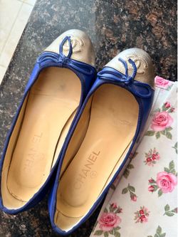 Chanel Blue & Gold Ballet Flats – Size 36