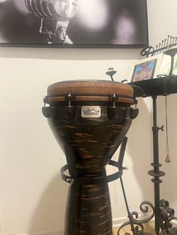 Remo Mondo Key-Tuned Djembe (14" x 25") in the "Black Earth" finish