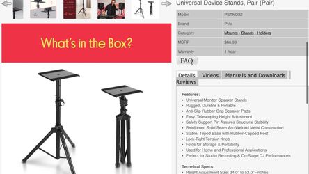 Studio Monitor Stands Pyle