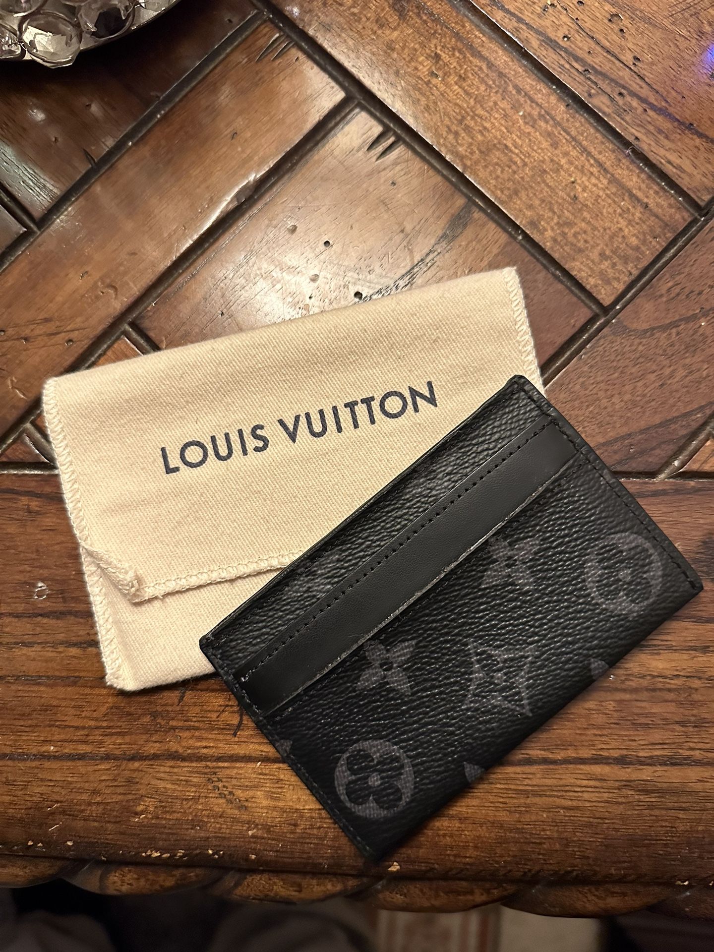 louis vuitton double card holder brown