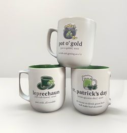 Set of 3 Saint Patricks Day Mugs