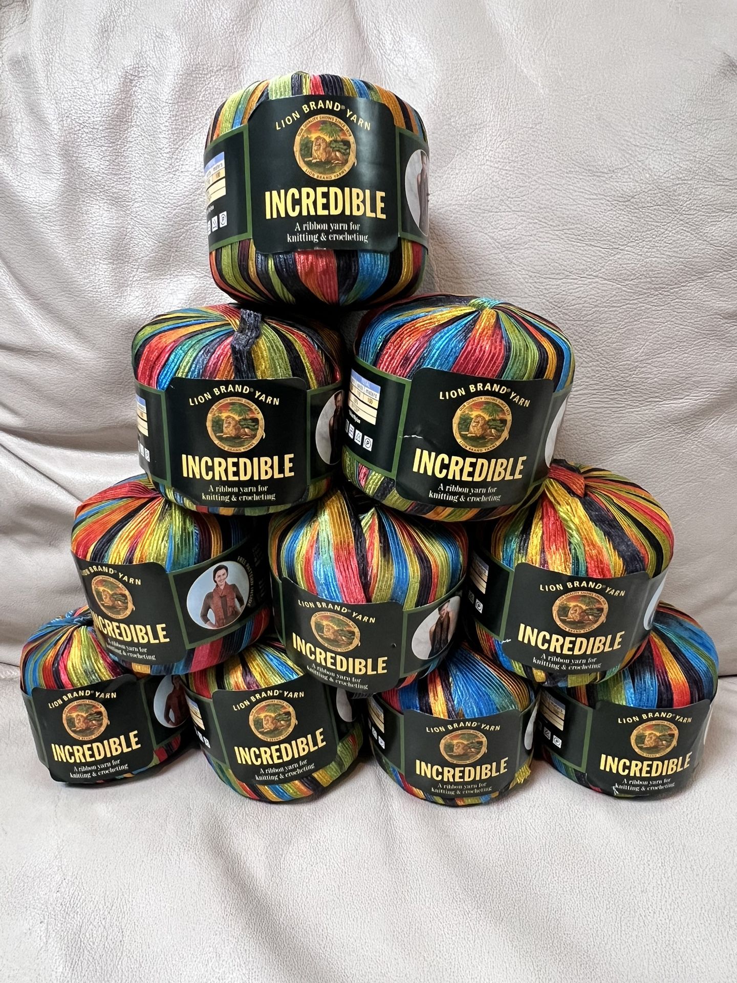 Lion Brand Yarn Incredible Ribbon Yarn - City Lights Color (10 Qty)