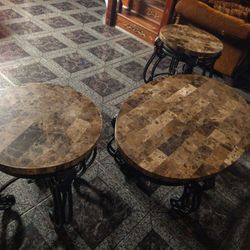 Real Marble End Tables 