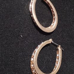14k gold hoops with small natural diamonds