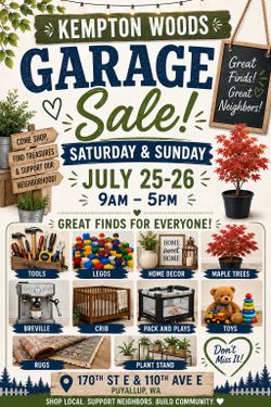 Community Garage Sale 9a-5p Sat+Sun