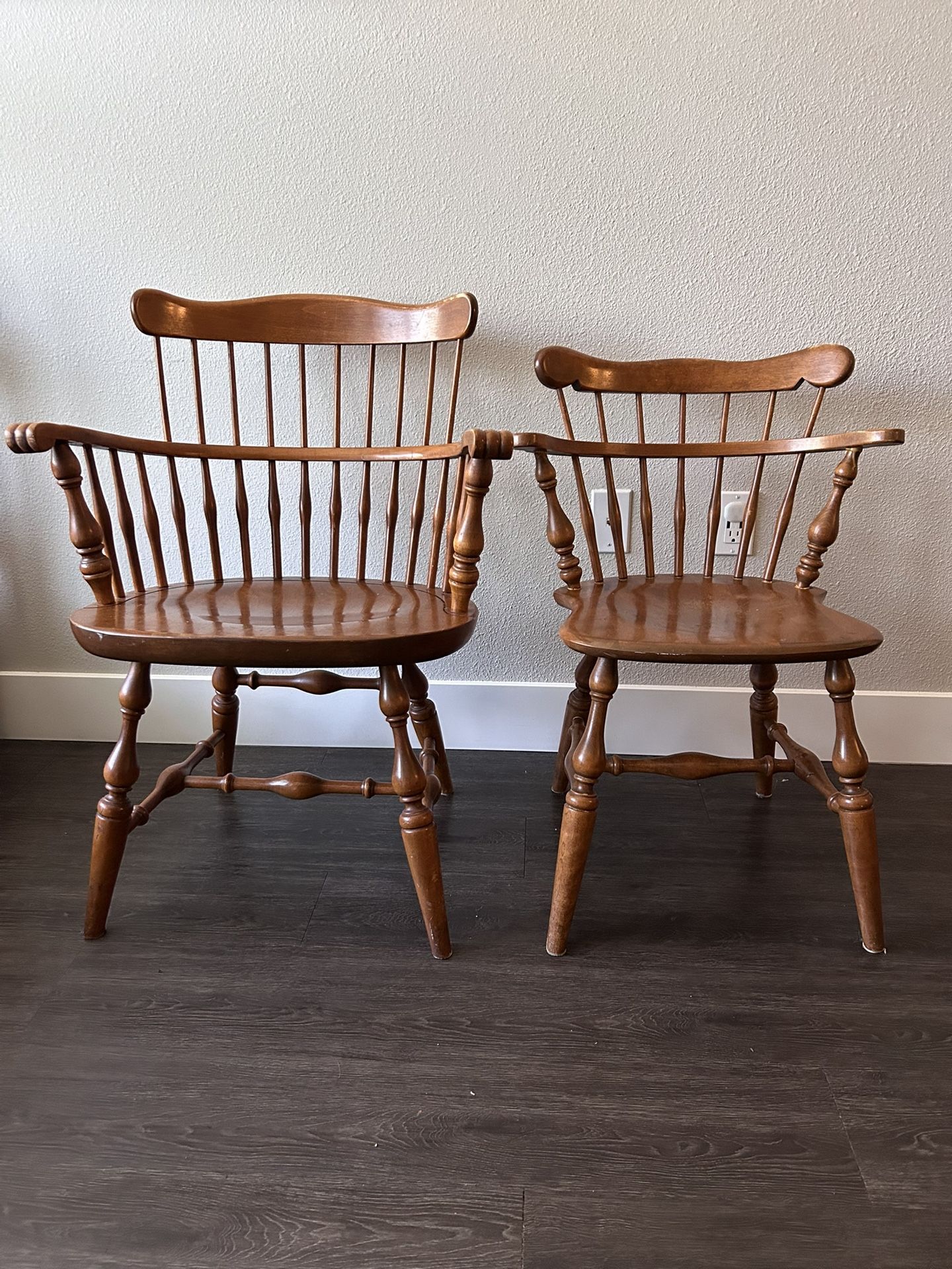 Four Ethan Allen Chairs And Two Twin Bed Frames