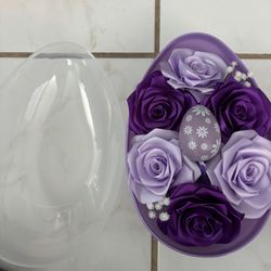 Easter Egg With Purple Roses