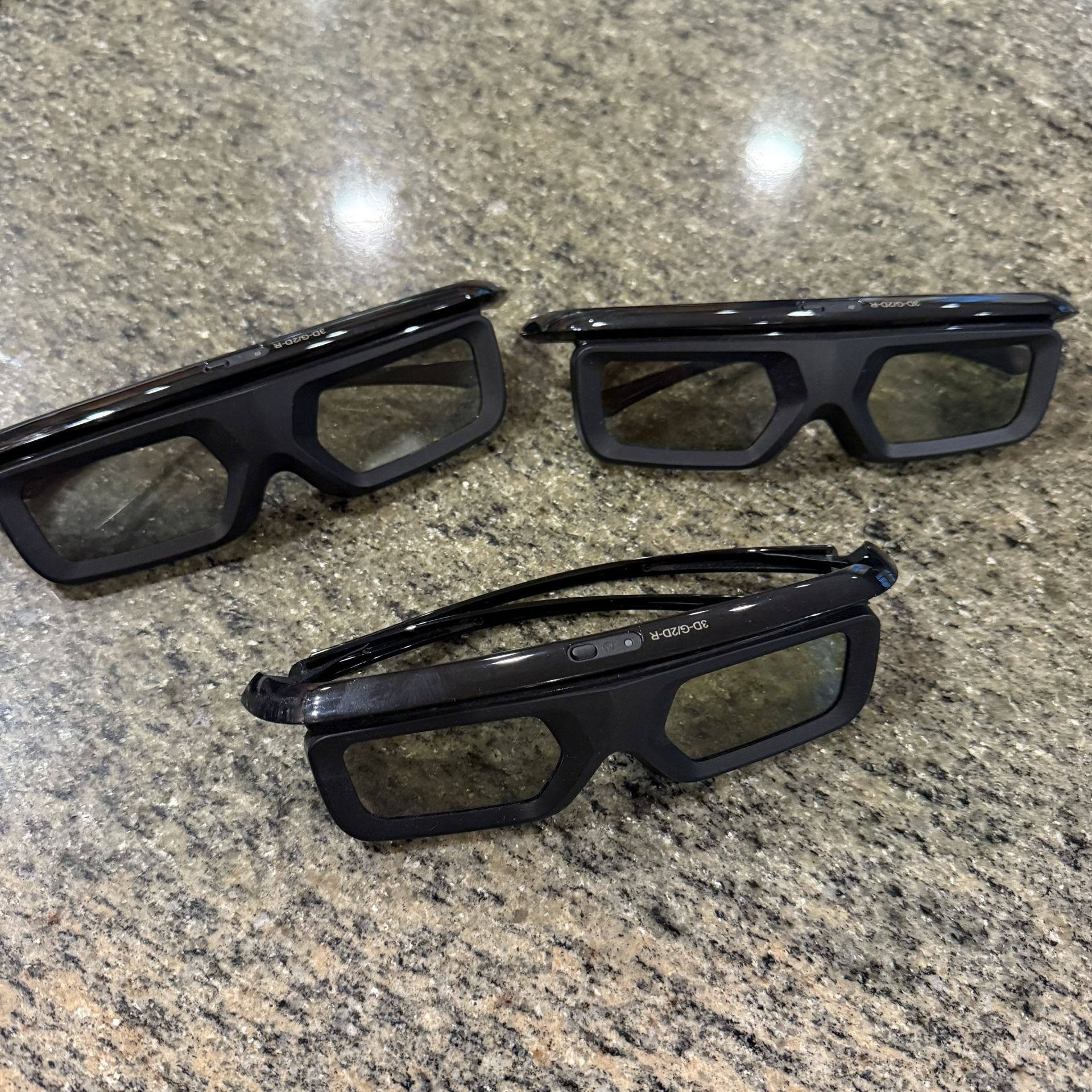(3) Sharp AN-3DG40 Active 3D Glasses OEM for Sharp Aquos TV Untested Black