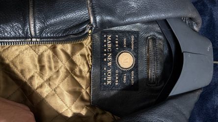 Marc New York by Andrew Marc Men’s Black Leather Jacket – Vintage Style – Full Zip