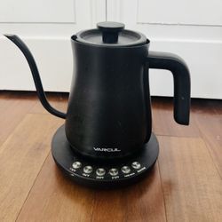 Electric Gooseneck Kettle, VARCUL Pour Over Kettle for Coffee Tea Brewing, Stainless Steel Inner Lid & Bottom, 2H Temperature Holding, Auto Shut-Off P