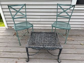 vintage rock iron chairs with medium size cast aluminum outdoor table
