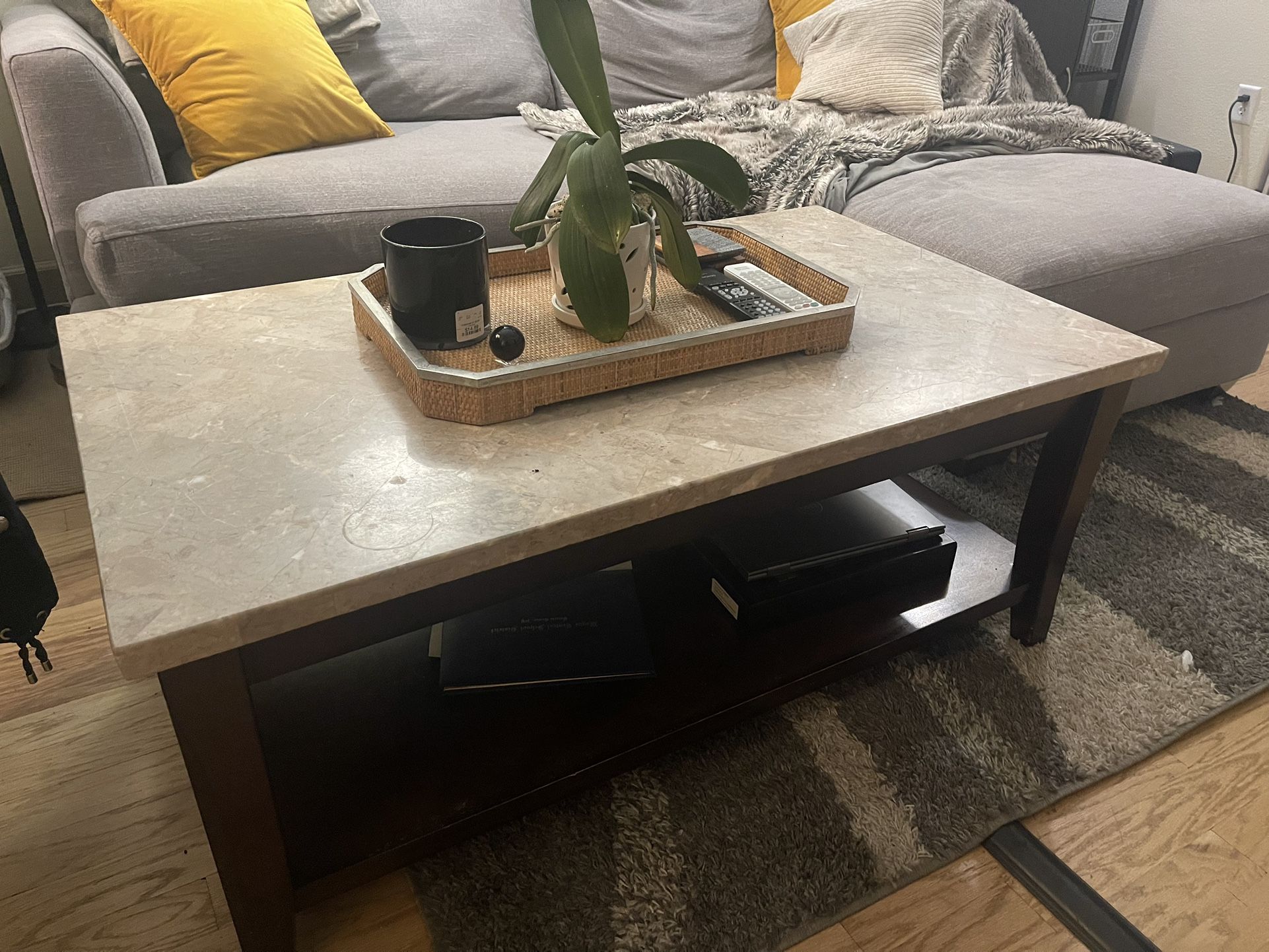 Wood & Granite Coffee Table