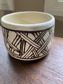 Unique Handmade Handpainted Mountain Theme Ceramic Plant Pot