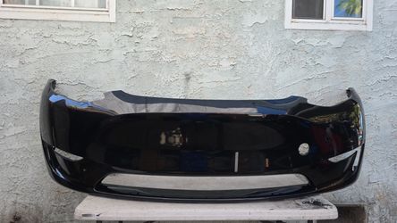 2020-2024 TESLA MODEL Y FRONT BUMPER COVER PANEL BLACK COLOR OEM
