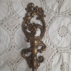 Wall Sconce, Homco, Gold  Floral And Scrolls