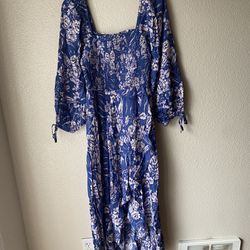 Brand New Woman’s B.O.G Collection brand Blue floral Dress Up For Sale 