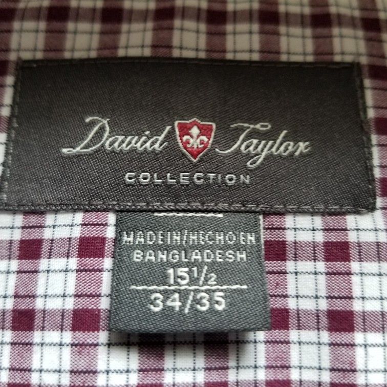 David Taylor Poplin Stretch Dress Shirt 15.5 34-35