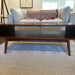 Crosby St. Bishop Wooden Coffee Table, Brown