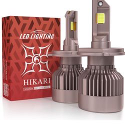 Hikari 2025 Future 50000LM H4/9003 LED Fog Light, 65W Titanova LED, 6000K Cool White, IP68 Waterproof, Foglight,Plug & PlayPack of 2