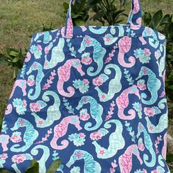 Seahorse Shopping/tote Bag, Handmade 