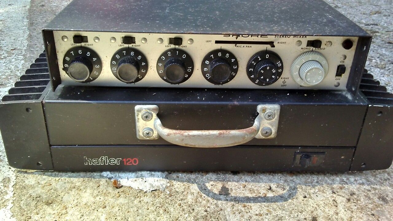 David Hafler DH-120 amplifier/with Shure mixer attached