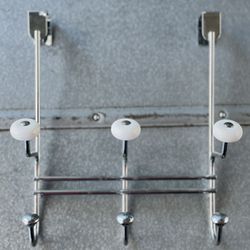 Chrome Finished Over The Door Hooks - Set Of 3