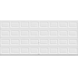 Used - Classic Steel Short Panel 16 ft x 7 ft Non-Insulated White Garage Door without Windows
