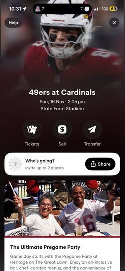 Cardinals 49ers Game Black And GreenParking Pass