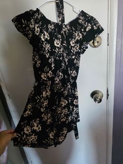 Black Floral Off-Shoulder Romper